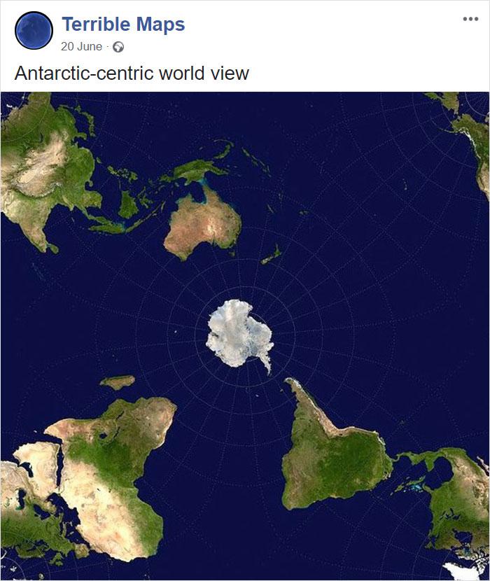 Uz Antarktīdu centralizēta... Autors: Latvian Revenger Iespējams, dīvainākās un bezjēdzīgākās kartes, kuras būsi jebkad redzējis