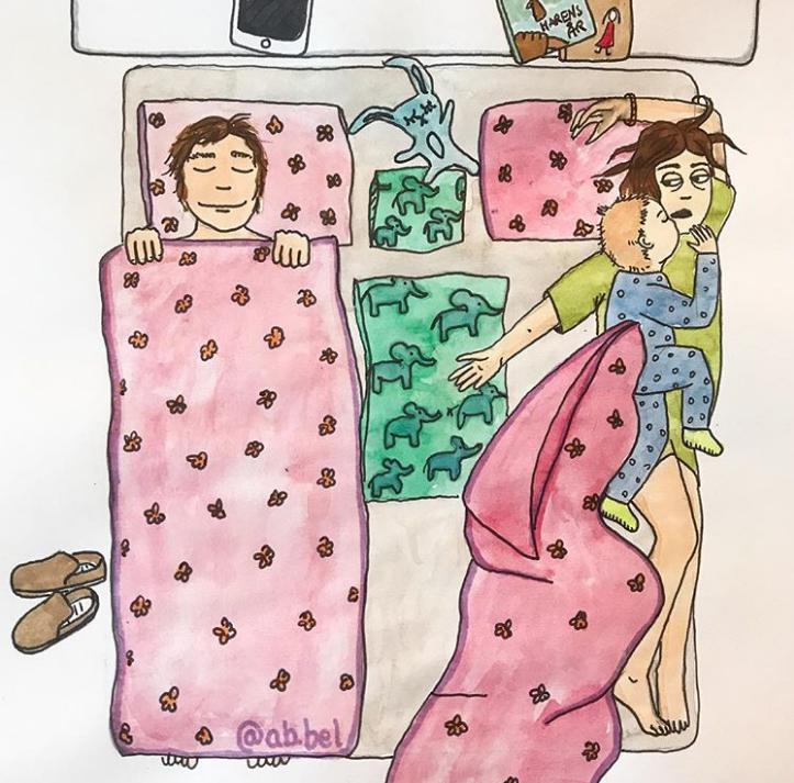 Kurscaron guļ kopā ar bērnu... Autors: matilde 13 mīlīgi zīmējumi, kas atklāj patieso vecāku ikdienu ar mazu bērnu