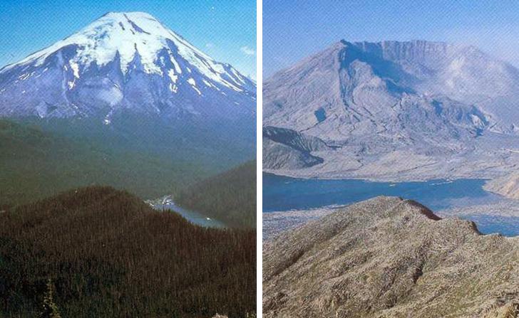 Vulkāns pirms un pēc... Autors: matilde 15 pierādījumi tam, ka pasaulē vēl ir lietas, kuras mēs neesam redzējuši