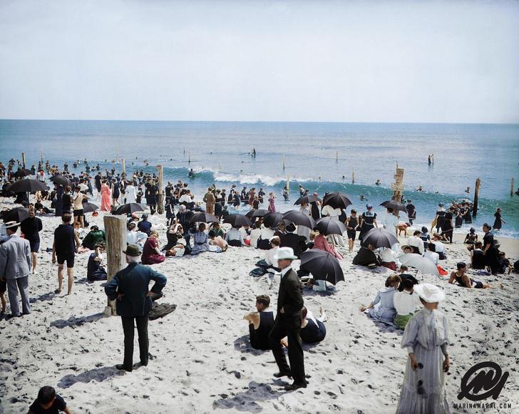 Parasta diena pludmalē 1905 g... Autors: Lestets 19 iekrāsotas fotogrāfijas, kas parāda dzīvi pirms 100 gadiem
