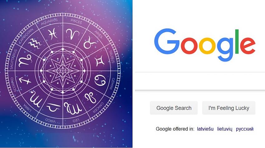 Zodiaka zīmes un pirmie rezultāti, ko par tām piedāvā «Google»