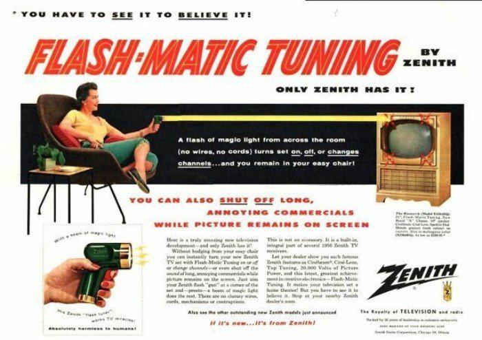 Pirmā Zenith FlashMatic... Autors: Fosilija Kāda izskatījās pirmā tv tālvadības pults?
