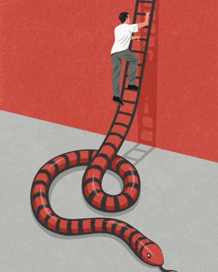 Panākumu kāpnes Autors: Lestets 32 brutāli godīgas ilustrācijas, kas parāda mūsdienu sabiedrības problēmas