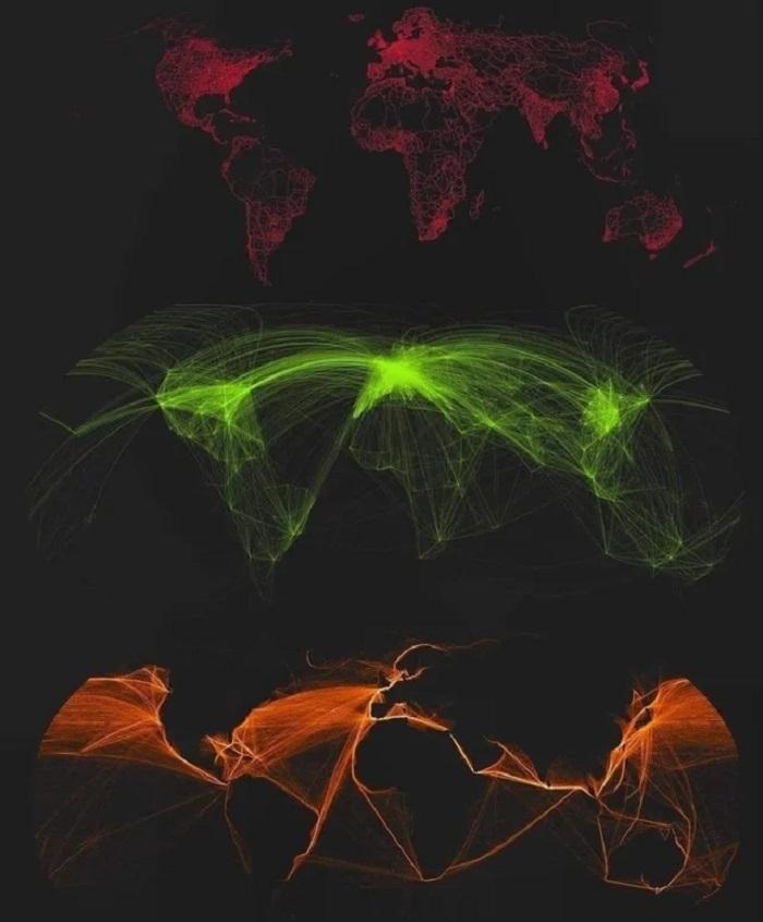 Karte kurā var redzēt ceļus... Autors: Lestets 20 neparastas kartes, kas ļaus pasauli ieraudzīt savādāk