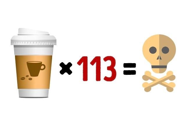 15 grami kofeīna kas ir 113... Autors: Zibenzellis69 Kādi pārtikas produkti un kādos daudzumos var izraisīt nāvi (14 attēli)