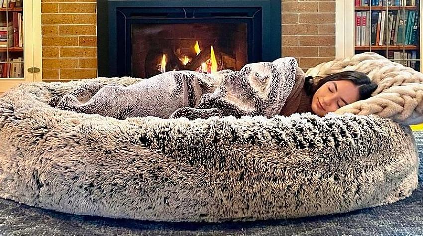 Iepazīstinām ar Plufl — pasaulē pirmo suņu gultu cilvēkiem