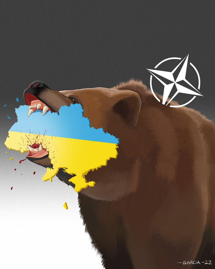 Krievija NATO un nevainīgi... Autors: Zibenzellis69 Šis mākslinieks ilustrē mūsdienu sabiedrības problēmas. Šeit viņa jaunākie darbi