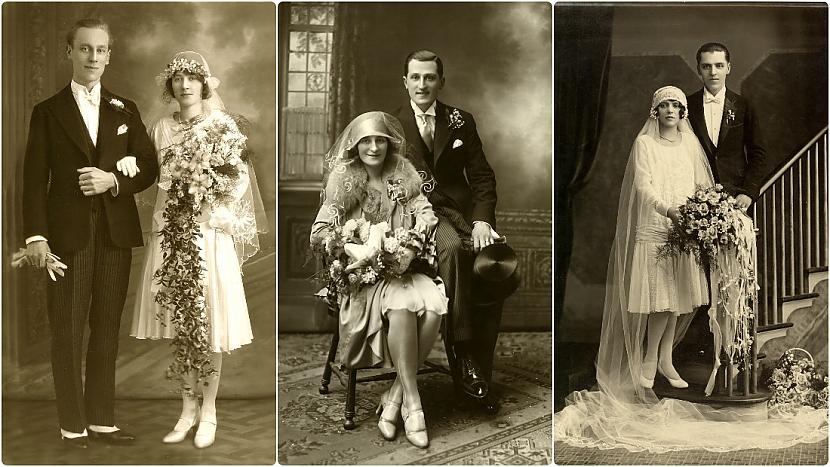 20 gadu sākumā līgavas... Autors: Zibenzellis69 35 brīnišķīgi kāzu fotoattēli no 20. gadsimta 20. gadiem