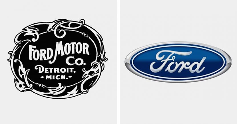Ford zīmola logotips 1903 un... Autors: Zibenzellis69 17 pirmie pasaulslavenu zīmolu logotipi, kuru sākotnējais dizains jūs pārsteigs
