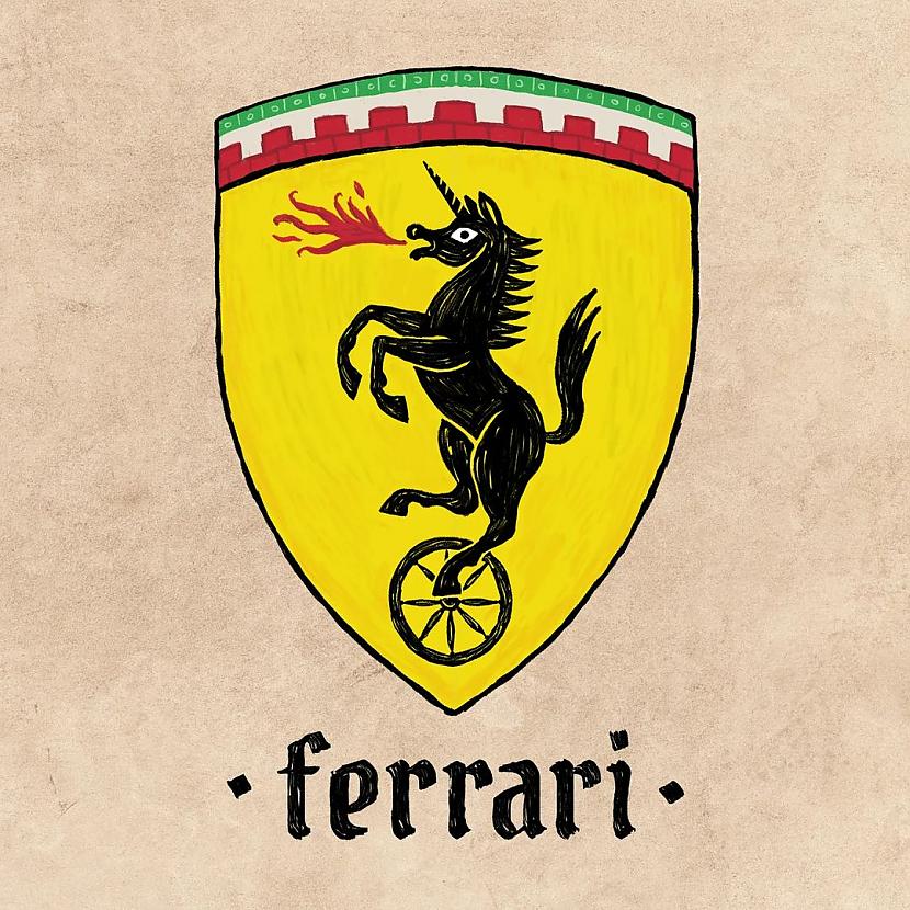 Ferrari Autors: Zibenzellis69 Kā izskatītos slaveni uzņēmumu logotipi, ja tos gleznotu viduslaiku mākslinieki