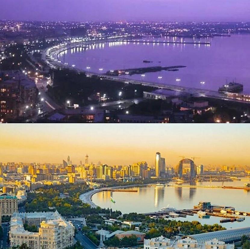 Baku Azerbaidžāna 1971 un 2023... Autors: Lestets Foto: Kā laika gaitā ir mainījušās dažādas pilsētas?