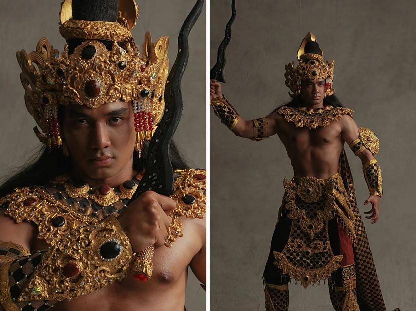 Indonēzija Autors: Zibenzellis69 Vīriešu skaistums: 17 koši ''tautastērpi'' no konkursa Mister Global 2022