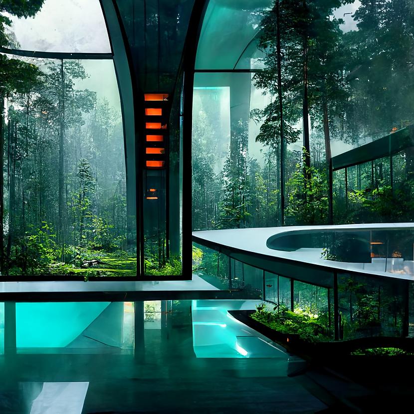 Kosmosa pilsētas un mežs mājā... Autors: Zibenzellis69 Mākslīgā intelekta skatījumā: kādas varētu izskatīties valstis, pilsētas nākotnē