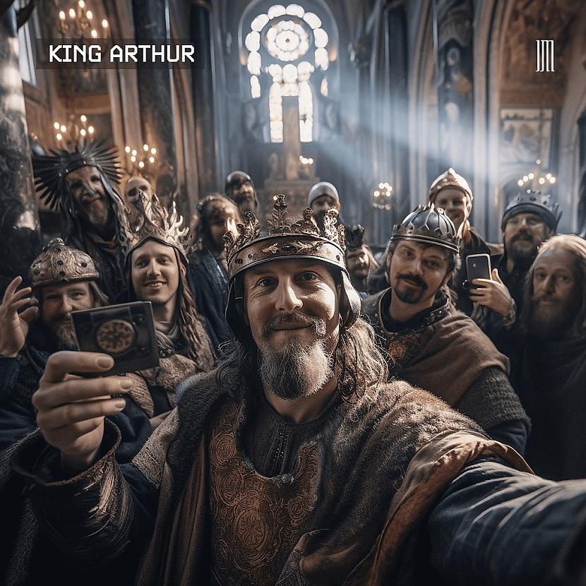 Karalis Artūrs ar savu svītu Autors: Zibenzellis69 Vēsturiskas personas:15 selfiji no seniem laikiem, kad tie vēl nebija izdomāti