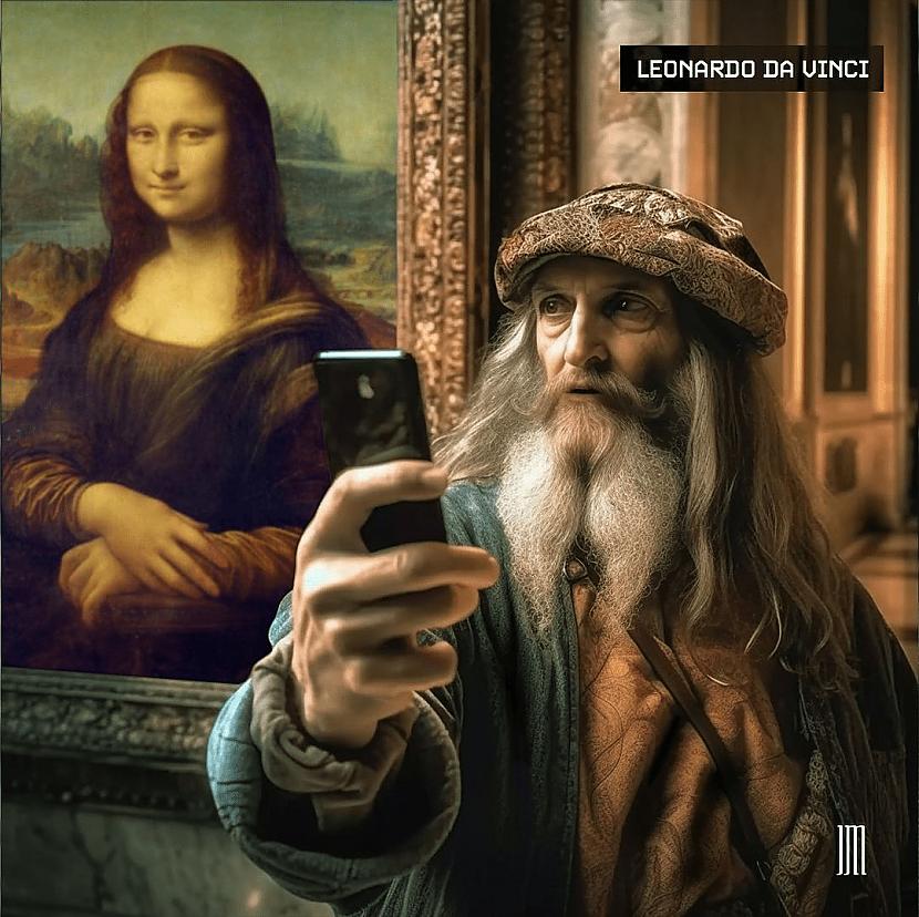 Leonardo da Vinči ar savu... Autors: Zibenzellis69 Vēsturiskas personas:15 selfiji no seniem laikiem, kad tie vēl nebija izdomāti