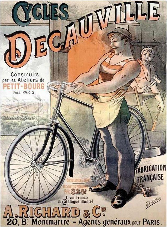 Plakāti ar krāsainām... Autors: Zibenzellis69 Māksla un velosipēdi: 1890. gadu franču velosipēdu plakātu valdzinošās pasaule