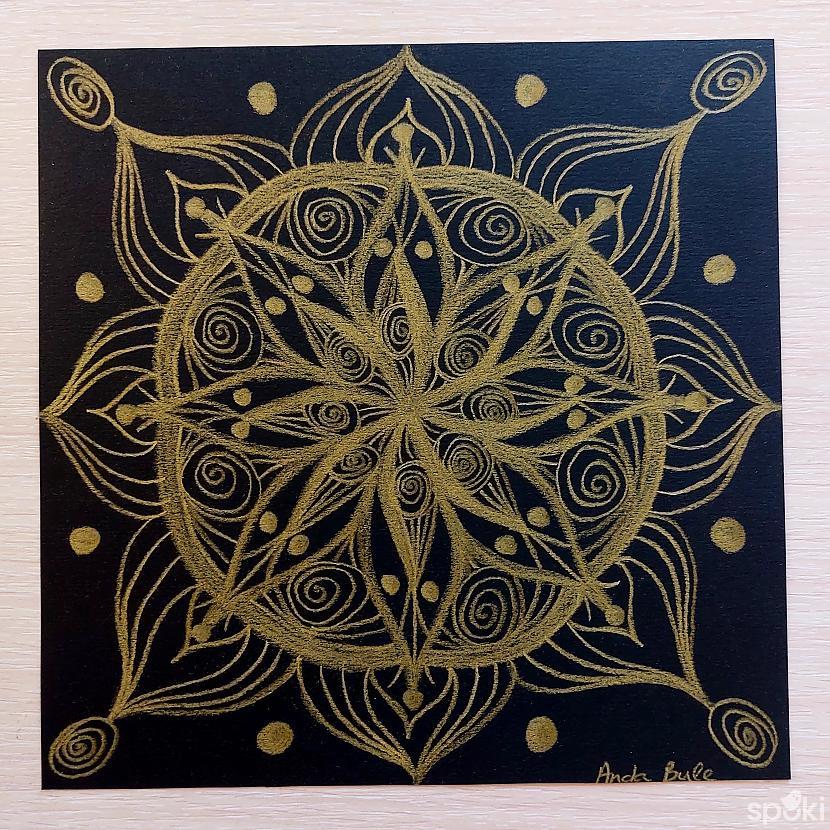 Mandala  Gold Flower  zīmēta... Autors: Anda.Mandala Manas zīmētās un gleznotās mandalas 🪷
