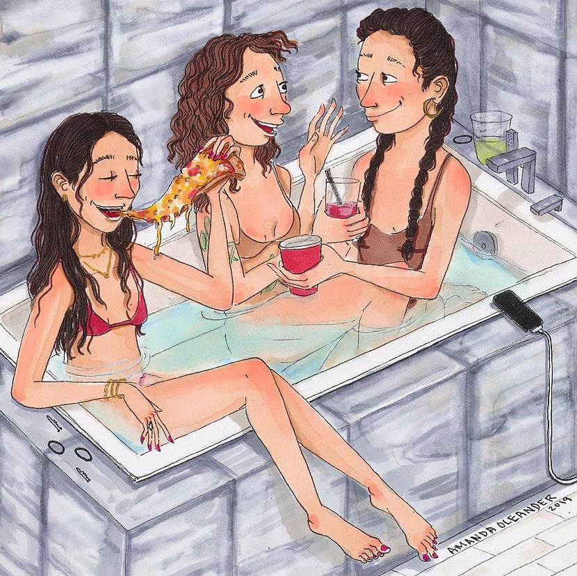 Izbaudiet ūdens priekus kopīgi Autors: Zibenzellis69 Māksliniece pacēla noslēpuma plīvuru un parādīja, kas ir īsta sieviešu draudzība