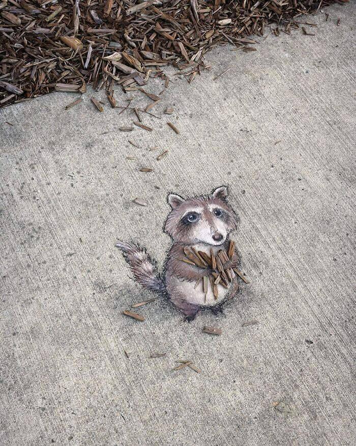 Savāca sev malku Autors: Zibenzellis69 Jauka ielu māksla: 15 dzīvnieki, kas parādījās neparedzētās vietās