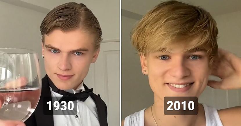 Populārais TikTokers... Autors: Zibenzellis69 Tiktoker parādīja, kā vīriešu frizūru mode ir mainījusies pēdējo 100 gadu laikā