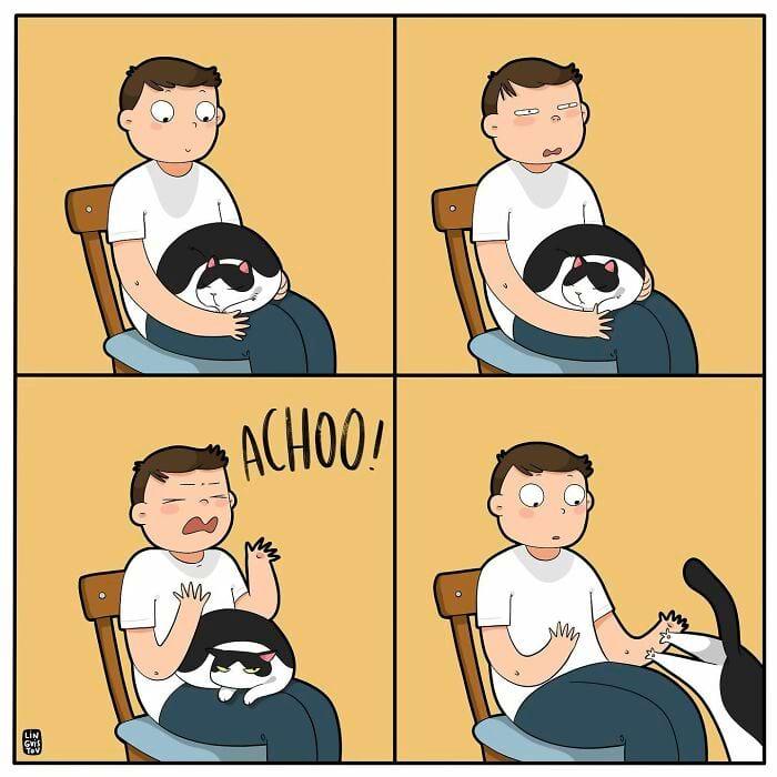 quotNē Tā bija tikai neliela... Autors: Zibenzellis69 16 aktuāli komiksi, kas tev pastāstīs, kāda ir dzīve, ja tev mājās ir kaķis