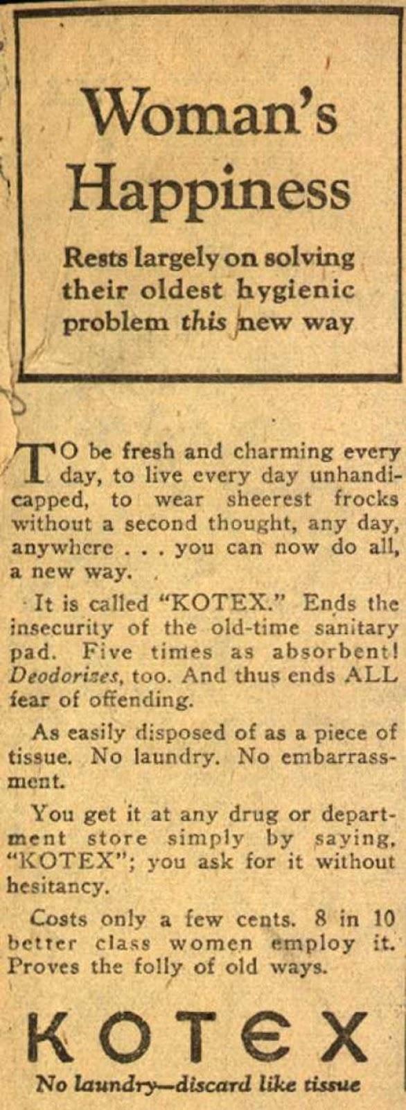 Vēl viens problemātisks dažu... Autors: Zibenzellis69 Interesantas un jautras senlaicīgas sieviešu higiēnas reklāmas no 20. gs. sākuma