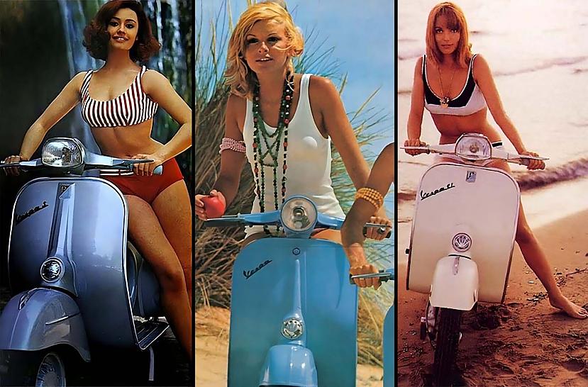 Piaggio iedvesmojoties no... Autors: Zibenzellis69 Vespa: vecākās reklāmas un slavenību šarms uz šiem klasiskajiem motorolleriem