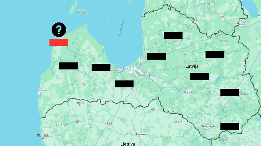 Tests: Kuras pilsētas nosaukums ir aizkrāsots?