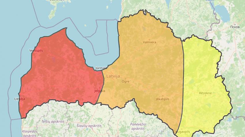 Šodien Latvijas teritorijā izsludināti brīdinājumi par laikapstākļiem