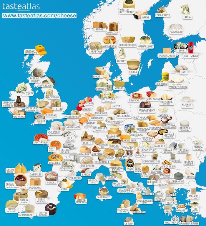 Eiropas sieru karte Autors: Lestets 20 interesantas kartes, kas ļaus uz pasauli paskatīties mazliet citādāk